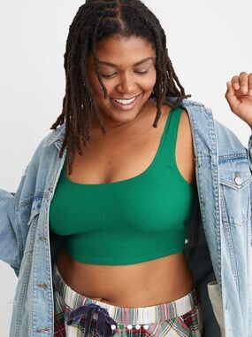 Aerie Holiday Best Lace Waffle Longline Bralette